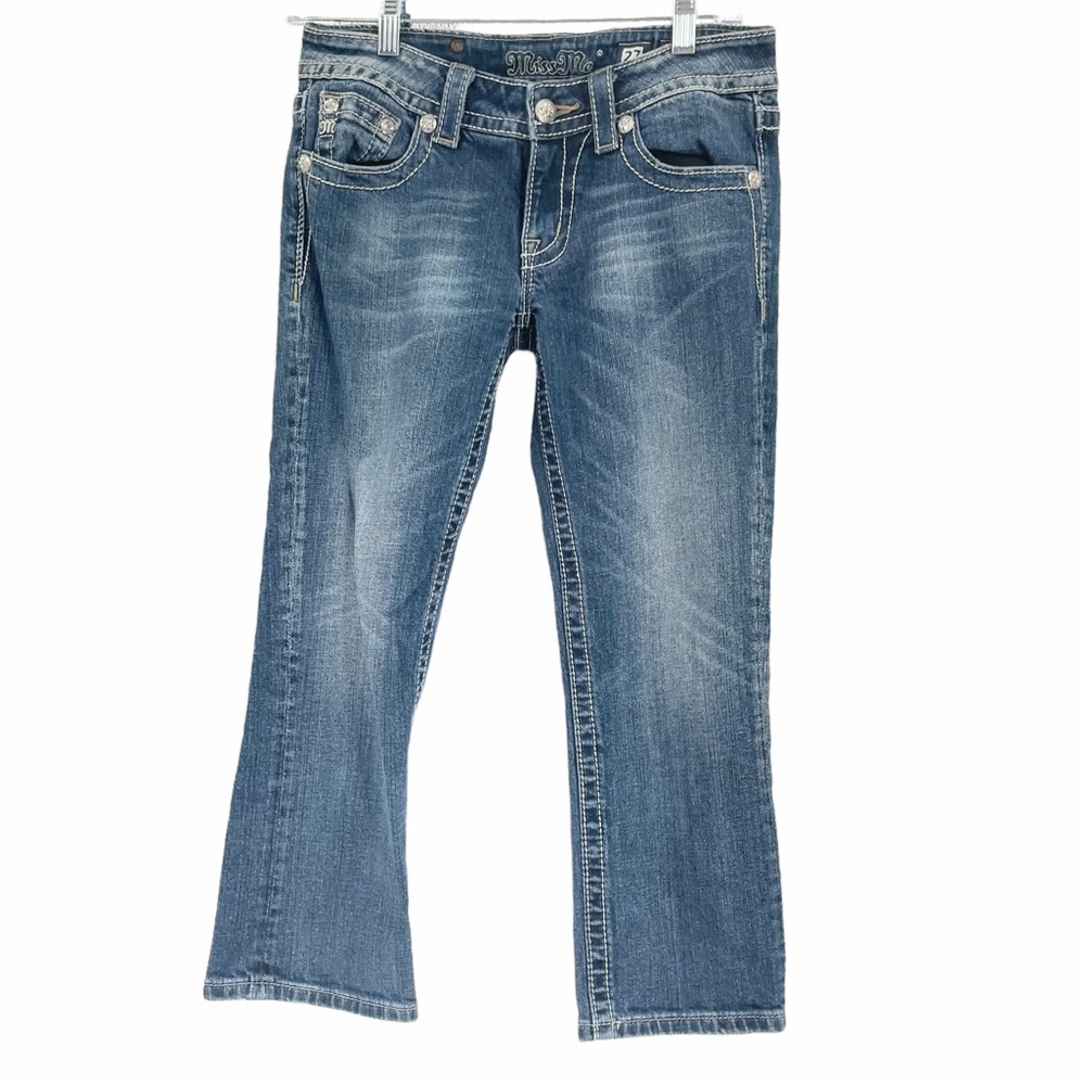 Miss Me Capri Embroidered Pockets Low Rise Denim Jeans Size 27